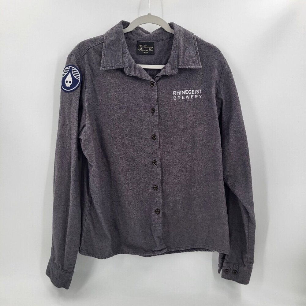 Vermont Flannel Co. Women's Button Front Shirt Sz XL Charcoal Rhinegeist Brewery